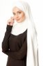 Duru - Creme & Weiß Jersey Hijab