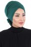 Elisabeth - Dunkelgrün Baumwolle Turban