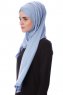 Eslem - Hellblau Pile Jersey Hijab - Ecardin
