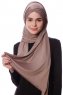 Eslem - Dunkeltaupe Pile Jersey Hijab - Ecardin