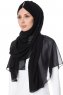 Evren - Schwarz Chiffon Hijab