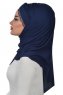 Filippa - Navy Blau Baumwolle Praktisch Hijab - Ayse Turban