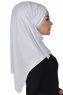 Filippa - Weiß Baumwolle Praktisch Hijab - Ayse Turban