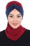 Gill - Bordeaux & Navy Blau Praktisch Hijab