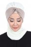 Gill - Creme & Taupe Praktisch Hijab