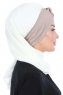 Gill - Creme & Taupe Praktisch Hijab