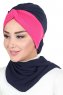 Gill - Navy Blau & Fuchsie Praktisch Hijab