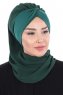 Gill - Dunkelgrün & Dunkelgrün Praktisch Hijab