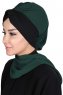 Gill - Dunkelgrün & Schwarz Praktisch Hijab