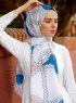 Dahab - Blau Gemustertes Hijab - Sal Evi