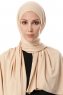 Hande - Beige Baumwolle Hijab - Gülsoy