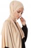 Hande - Beige Baumwolle Hijab - Gülsoy