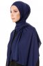 Hande - Navy Blau Baumwolle Hijab - Gülsoy