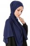 Hande - Navy Blau Baumwolle Hijab - Gülsoy