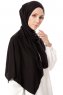 Hande - Schwarz Baumwolle Hijab - Gülsoy