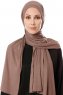 Hande - Taupe Baumwolle Hijab - Gülsoy