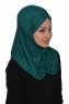 Hilda - Dunkelgrün Baumwolle Hijab