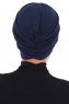 Jill - Navy Blau Baumwolle Turban - Ayse Turban