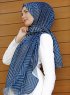 Dounia - Navy Blau Gemustertes Hijab
