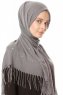 Kadri - Grau Hijab Mit Perlen - Özsoy