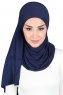 Kaisa - Navy Blau Baumwolle Praktisch Hijab