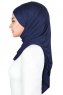 Kaisa - Navy Blau Baumwolle Praktisch Hijab