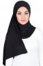 Kaisa - Schwarz Baumwolle Praktisch Hijab