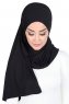 Kaisa - Schwarz Baumwolle Praktisch Hijab