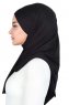 Kaisa - Schwarz Baumwolle Praktisch Hijab