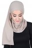 Kaisa - Taupe Baumwolle Praktisch Hijab