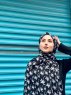 Kenza - Schwarz Gemustert Baumwolle Hijab - Mirach