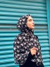 Kenza - Schwarz Gemustert Baumwolle Hijab - Mirach