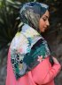 Khawla - Grün & Khaki Gemustert Baumwolle Hijab
