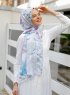 Hellblau & Lila Gemustertes Hijab - Sal Evi