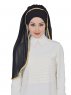 Louise - Schwarz Praktisch Hijab - Ayse Turban