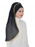 Louise - Schwarz Praktisch Hijab - Ayse Turban