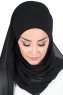 Malin - Schwarz Praktisch Chiffon Hijab