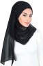 Malin - Schwarz Praktisch Chiffon Hijab