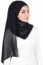 Malin - Schwarz Praktisch Chiffon Hijab