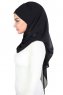Malin - Schwarz Praktisch Chiffon Hijab