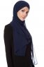 Mehtap - Navy Blau Praktisch Fertig Chiffon Hijab