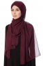 Mehtap - Pflaume Praktisch Fertig Chiffon Hijab