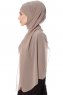 Mehtap - Taupe Praktisch Fertig Chiffon Hijab