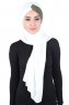 Mikaela - Creme & Khaki Baumwolle Praktisch Hijab
