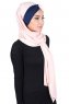 Mikaela - Altrosa & Navy Blau Baumwolle Praktisch Hijab