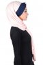 Mikaela - Altrosa & Navy Blau Baumwolle Praktisch Hijab