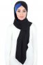 Mikaela - Schwarz & Blau Baumwolle Praktisch Hijab