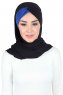 Mikaela - Schwarz & Blau Baumwolle Praktisch Hijab