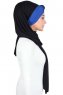 Mikaela - Schwarz & Blau Baumwolle Praktisch Hijab