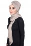 Mikaela - Taupe & Creme Baumwolle Praktisch Hijab